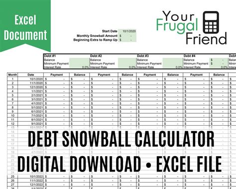 Debt Payoff Calculator Spreadsheet Debt Snowball Excel - Etsy