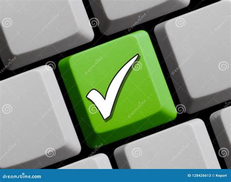 Tick Symbol on Computer Keyboard Stock Image - Image of green ...