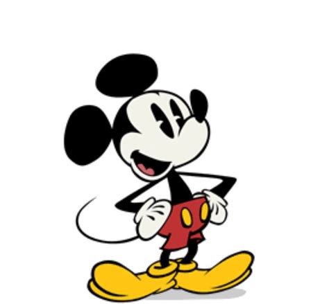 a cartoon mickey mouse holding a piece of paper