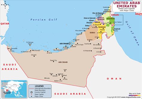 United Arab Emirates Map | HD Political Map of United Arab Emirates