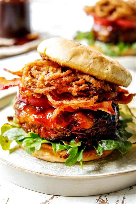 BBQ Burgers with Bacon & Crispy Onion Strings (Make Ahead & Freezer ...