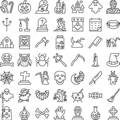 Halloween icons set, Halloween vector icons, Halloween set, Halloween ...