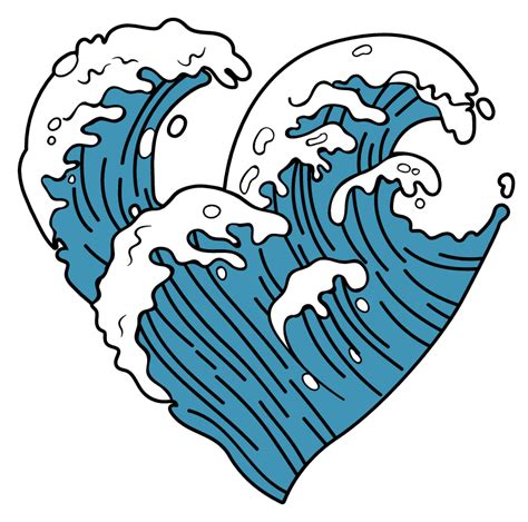 VSCO Ocean Wave Heart | Aesthetic stickers, Cute stickers, Cute laptop ...