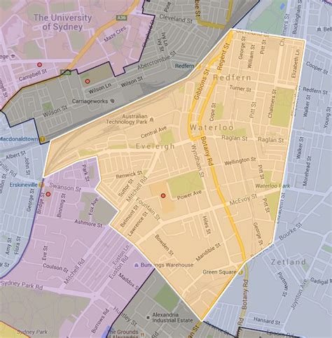 Alexandria Park Community School (K-6) Catchment Map – Australian ...