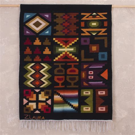 Geometric Wool Tapestry from Peru - Inca Worlds | NOVICA