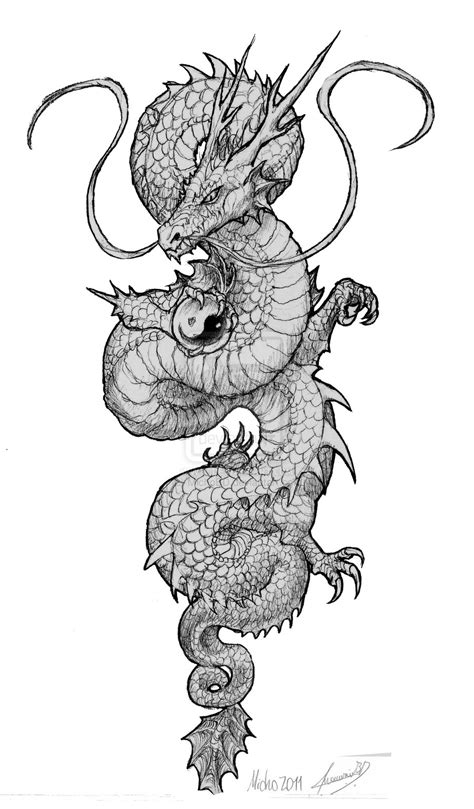 Chinese Dragon Drawing - Cliparts.co