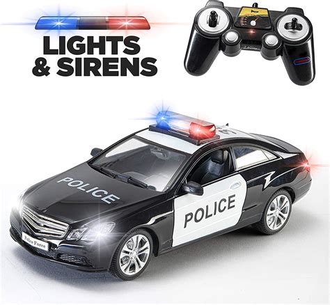 Prextex RC Police Car with Lights and Realistic Police Siren Sounds ...