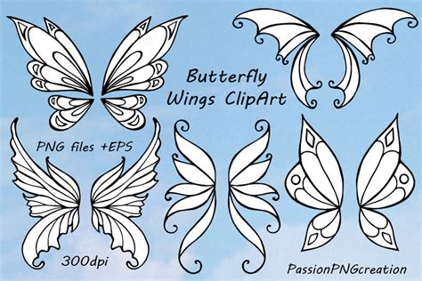 Butterfly Wings Clipart | Custom-Designed Illustrations ~ Creative Market