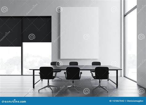 White Conference Room Interior with Poster Stock Illustration ...