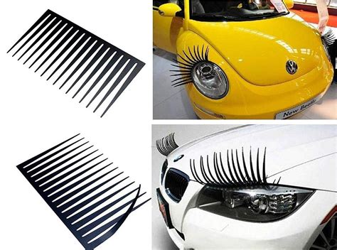 Enteek 3D Car Eyelashes Vinly Sticker Big Long Eye for Headlight ...