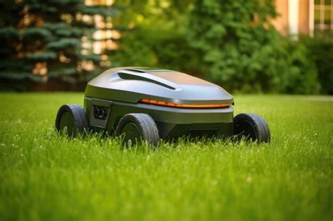 Premium Photo | Robot lawn mower grass