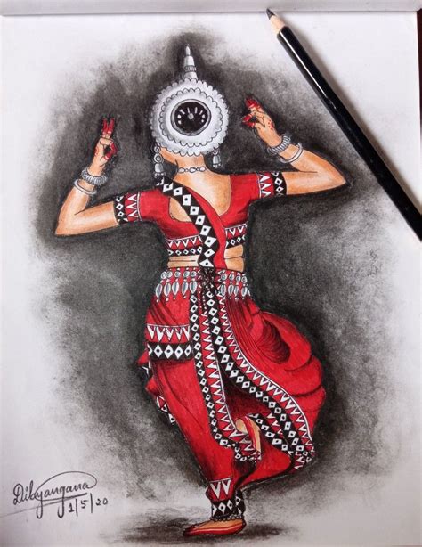 Odissi Art...#artisticperson | Interesting drawings, Dancing drawings ...