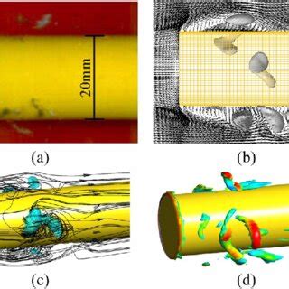 Typical incipient cavitating flow structures around the blunt-headed ...