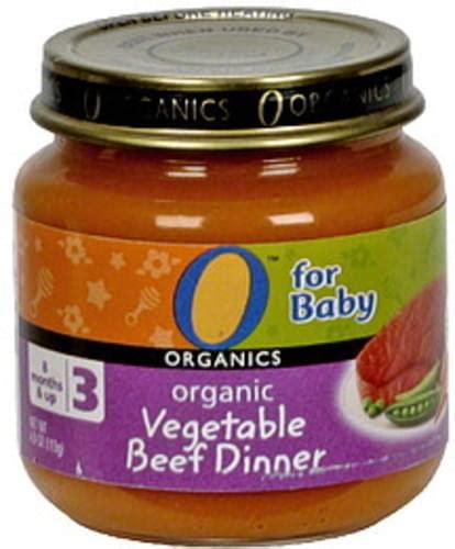 O Organics Organic Vegetable Beef Dinner - 4 oz, Nutrition Information ...