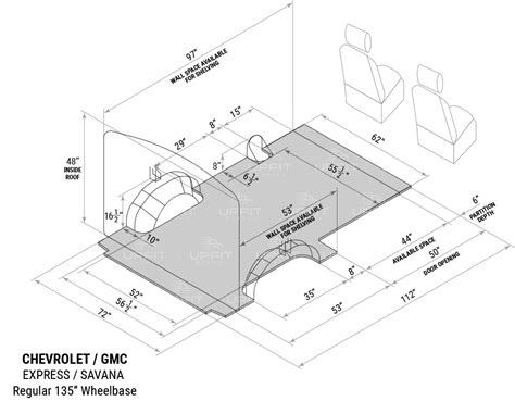 Chevrolet Express Regular Wb Interior Cargo Measurements Upfit Supply