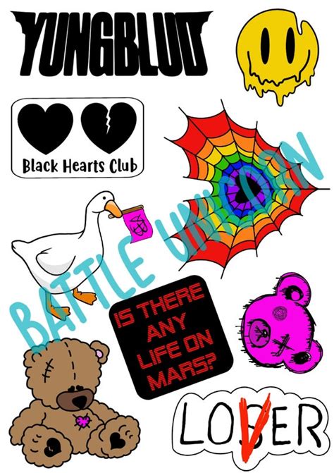 YUNGBLUD Sticker Set / Dominic Harrison / Be Fookin Happy / | Etsy