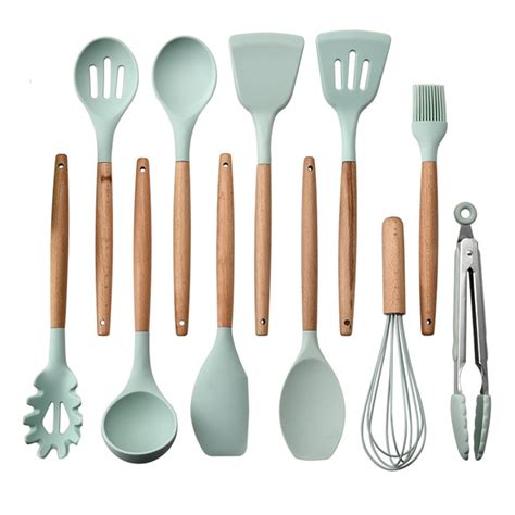 11PCS Cooking Utensils Kitchen Utensil Set Silicone Kitchenware Set ...