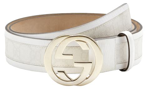 Gucci GG Supreme White Leather Interlocking G Buckle Belt – COUTUREPOINT