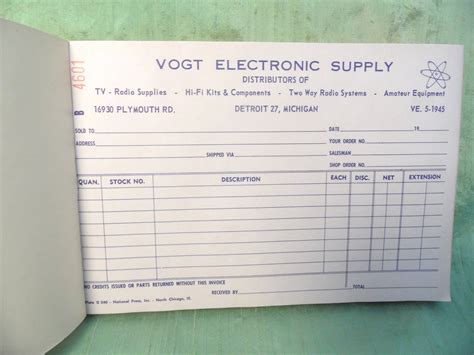 Duplicate Carbon Receipt Book / Vintage Unused Numbered Vogt | Etsy