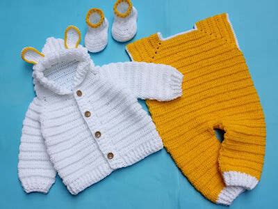 Crochet Patterns Galore - Baby Bunny Jacket with Overalls