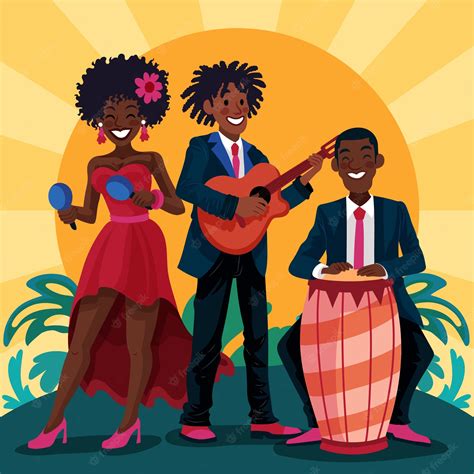 Premium Vector | Hand drawn latin music band illustration