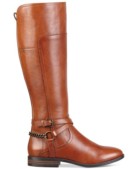 Marc fisher Alexis Wide Calf Tall Riding Boots in Brown (Brown Leather ...