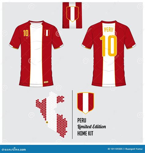 Soccer Jersey or Football Kit, Template for Peru National Football Team ...