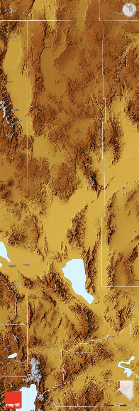 Physical Map of Washoe County