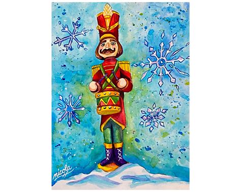 Nutcracker Original Watercolor Painting Christmas Art | Etsy