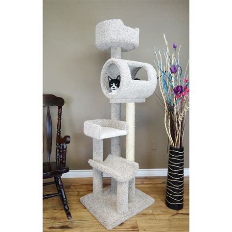 New Cat Condos 69-in Cat Tree & Condo Scratching Post Tower, Multi ...