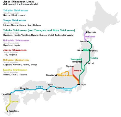 Japan bullet train map - Bullet train map japan (Eastern Asia - Asia)