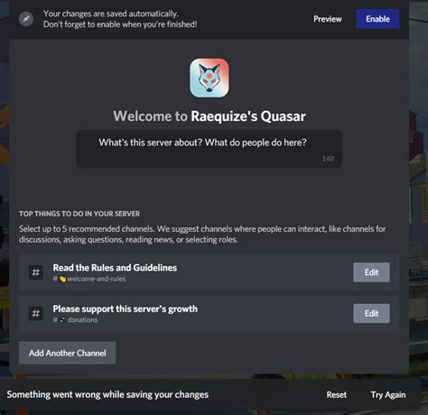 Community Discord Welcome Screen Not Saving : r/discordapp