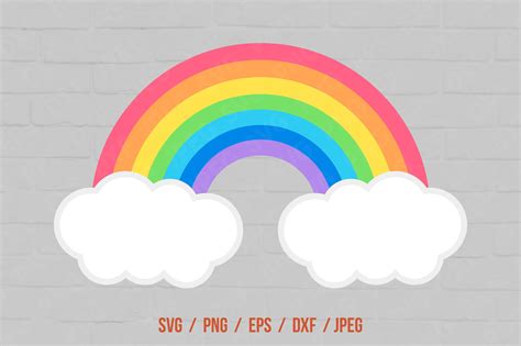 Rainbow with Clouds Svg Graphic by VitaminSVG · Creative Fabrica