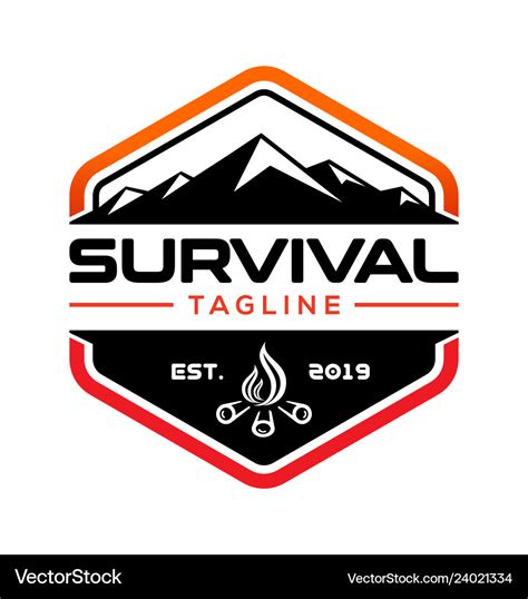 Survival logo design Royalty Free Vector Image