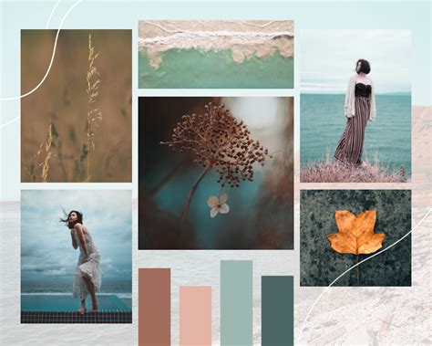 Season Plant And Girl Fashion Mood Board | Quadro de humor Template