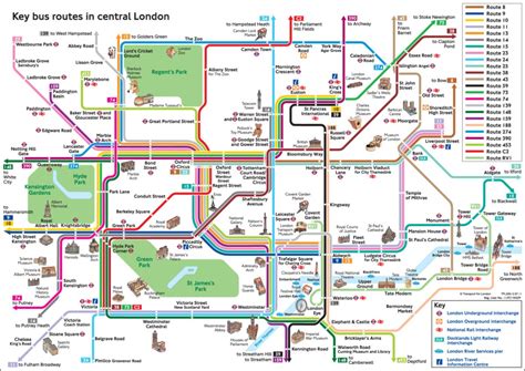 Transit Maps: Official Map: Key Bus Routes in Central London, 2012