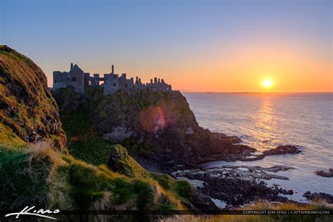 Dunluce Castle Northern Ireland Cliff Sunset | Royal Stock Photo