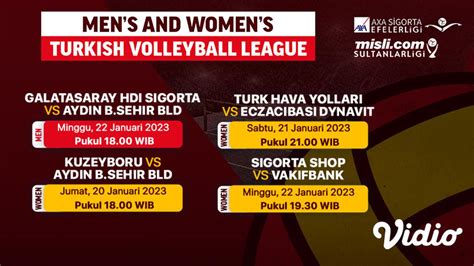 Saksikan Live Streaming Men’s and Women’s Turkish Volleyball League ...