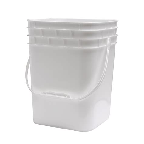 Container Supply Co. | Food-Grade Pails | 4 Gal Square Plastic