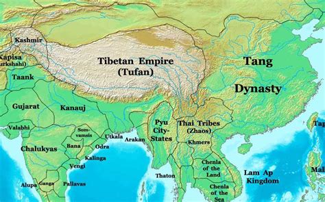 Tang Dynasty Map, China, 700 AD - Nations Online Project | Map, Tang ...