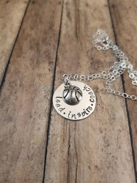 Basketball Sterling Silver Coach Necklace Lead Inspire Coach | Etsy