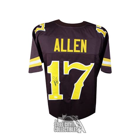 Josh Allen Autographed Wyoming Custom Football Jersey - JSA COA | Steel ...