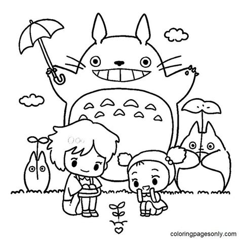 My Neighbor Totoro Coloring Pages | Coloring pages, My neighbor totoro ...