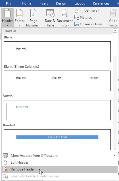 Word 2016: Headers and Footers