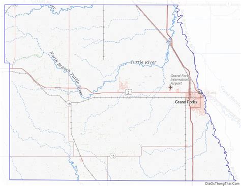 Map of Grand Forks County, North Dakota