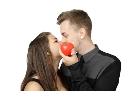 Young Couple with Heart in Hand More Focus on Heart Stock Image - Image ...