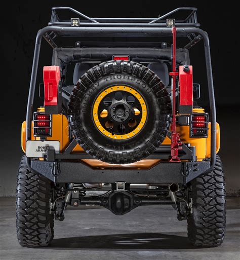 Body Armor 4x4 (JK-2395) Black Steel Rear Bumper with Adjustable Pin ...