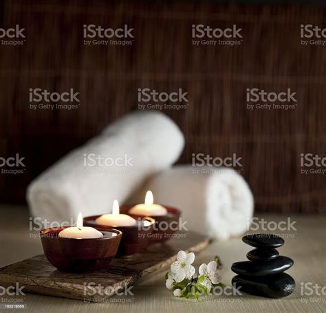 Floating Candles In A Zen Spa Xxl Background Stock Photo - Download ...