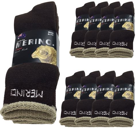 9 Pairs MERINO WOOL SOCKS Men's Heavy Duty Premium Thick Work Socks ...