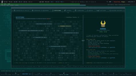 Caves Of Qud UI Design - Part 4: Mutations / Look at full screen on ...